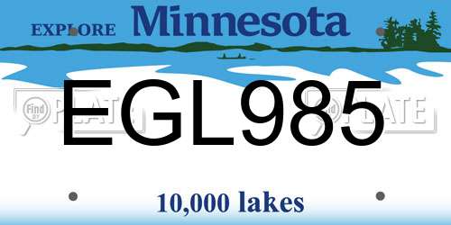 EGL985 Minnesota License Plate