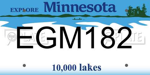 EGM182 Minnesota License Plate