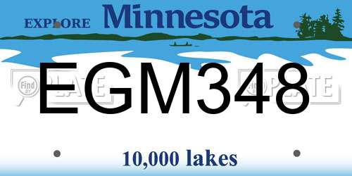 EGM348 Minnesota License Plate
