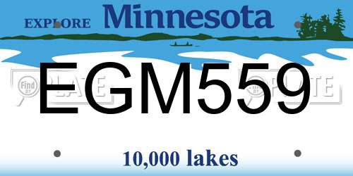 EGM559 Minnesota License Plate