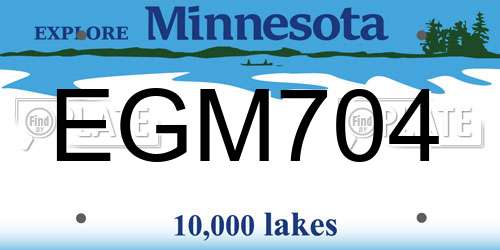 EGM704 Minnesota License Plate