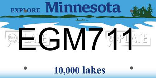 EGM711 Minnesota License Plate