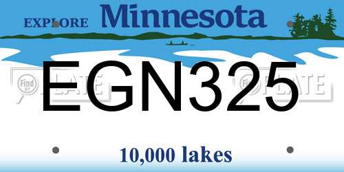 EGN325 Minnesota License Plate