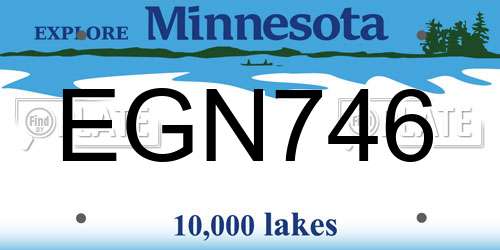 EGN746 Minnesota License Plate