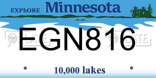 EGN816 Minnesota License Plate