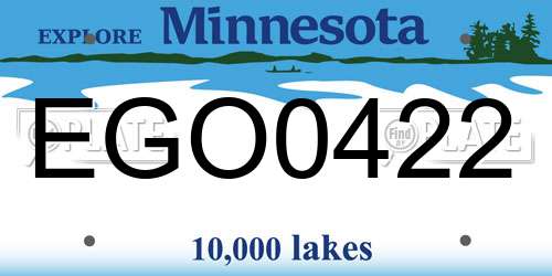 EGO0422 Minnesota License Plate