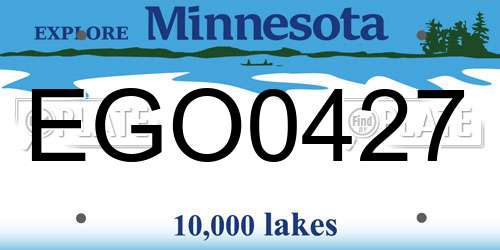 EGO0427 Minnesota License Plate