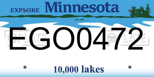 EGO0472 Minnesota License Plate