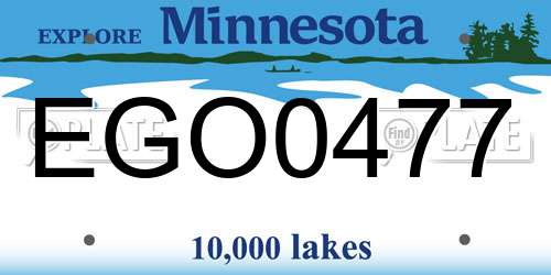 EGO0477 Minnesota License Plate