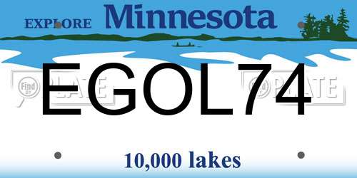 EGOL74 Minnesota License Plate