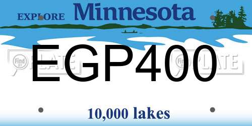 EGP400 Minnesota License Plate