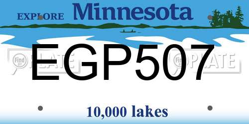 EGP507 Minnesota License Plate