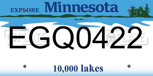 EGQ0422 Minnesota License Plate