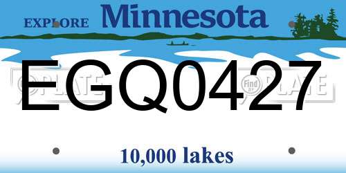 EGQ0427 Minnesota License Plate