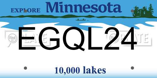 EGQL24 Minnesota License Plate