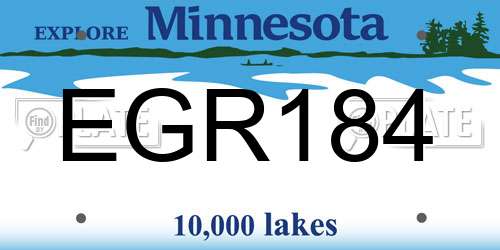 EGR184 Minnesota License Plate