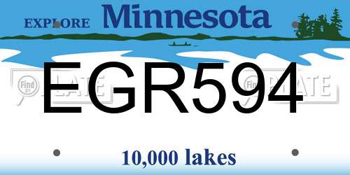 EGR594 Minnesota License Plate
