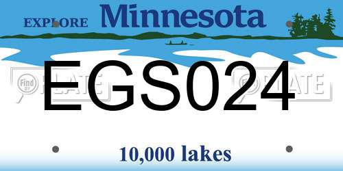 EGS024 Minnesota License Plate