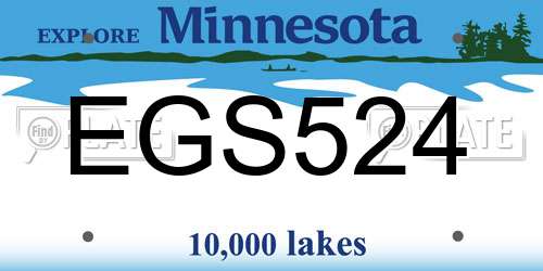 EGS524 Minnesota License Plate