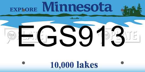 EGS913 Minnesota License Plate