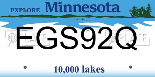 EGS92Q Minnesota License Plate