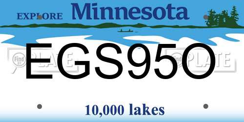 EGS95O Minnesota License Plate