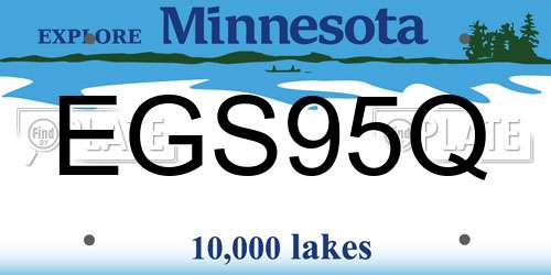 EGS95Q Minnesota License Plate
