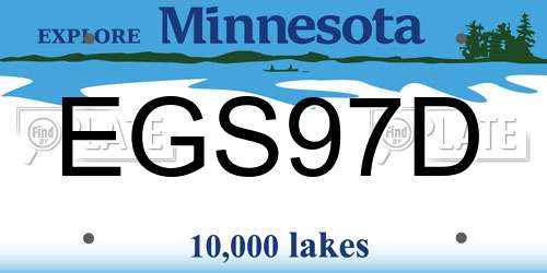 EGS97D Minnesota License Plate