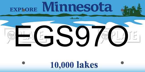 EGS97O Minnesota License Plate