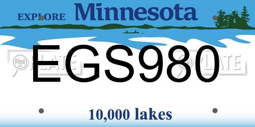 EGS980 Minnesota License Plate
