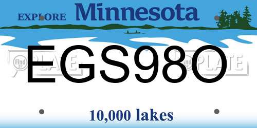 EGS98O Minnesota License Plate