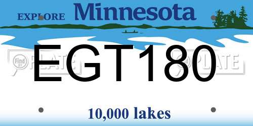 EGT180 Minnesota License Plate