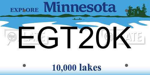 EGT20K Minnesota License Plate