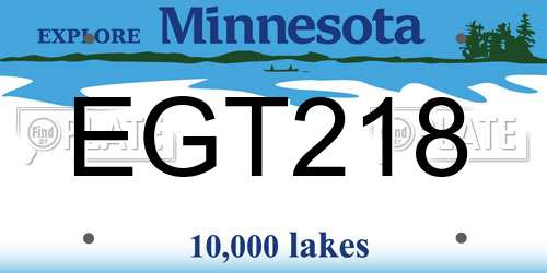 EGT218 Minnesota License Plate