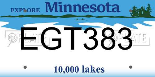 EGT383 Minnesota License Plate