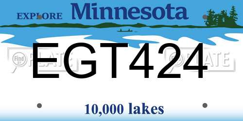EGT424 Minnesota License Plate