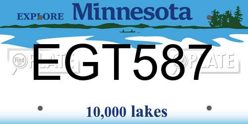 EGT587 Minnesota License Plate
