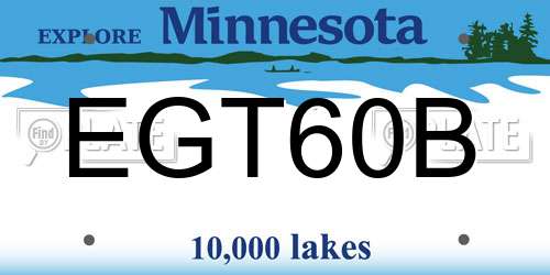 EGT60B Minnesota License Plate