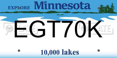 EGT70K Minnesota License Plate