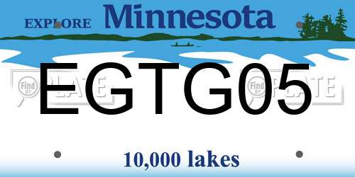 EGTG05 Minnesota License Plate