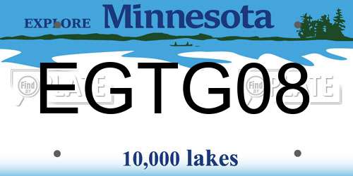EGTG08 Minnesota License Plate