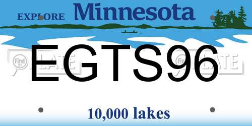 EGTS96 Minnesota License Plate