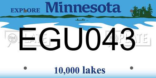 EGU043 Minnesota License Plate