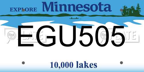 EGU505 Minnesota License Plate