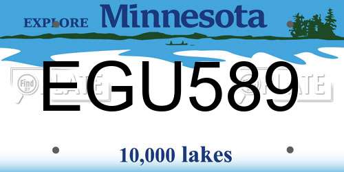 EGU589 Minnesota License Plate