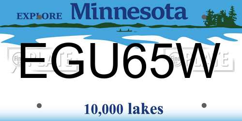 EGU65W Minnesota License Plate