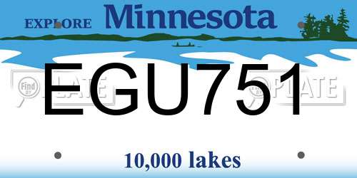 EGU751 Minnesota License Plate