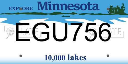 EGU756 Minnesota License Plate