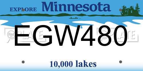 EGW480 Minnesota License Plate