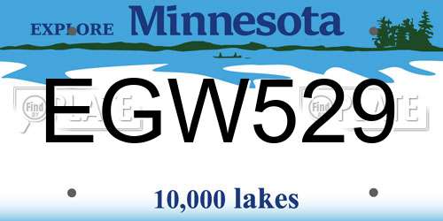 EGW529 Minnesota License Plate